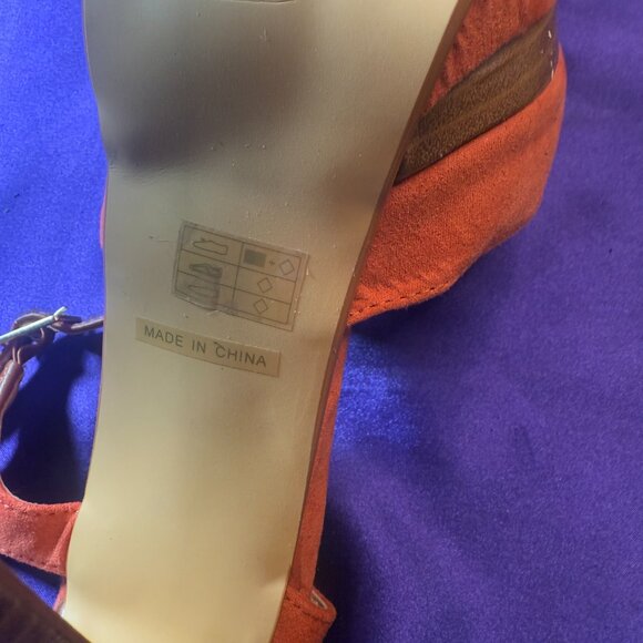 VTG๐JustFab Palermo 6' High Heel Open Toe Sandal w/ Ankle Straps & Platform 10M - Picture 14 of 16